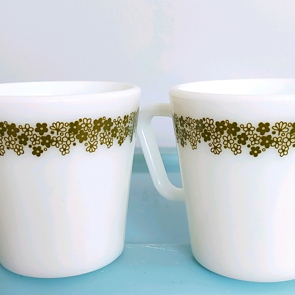 Pyrex Other - Set of 2 Vintage Spring Blossom Pyrex Mugs Green